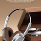 Black Compact Retro Headphones - Wireless Bluetooth, Deep Bass, Immersive Sound