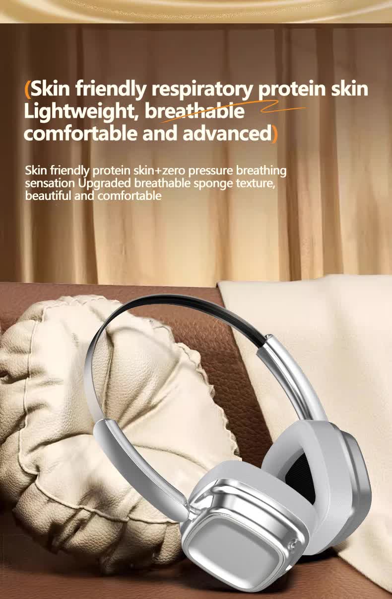 Black Compact Retro Headphones - Wireless Bluetooth, Deep Bass, Immersive Sound