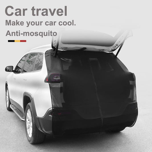 Size S Black Magnetic Car Window Sun Shade Screens & SUV Tailgate Mosquito Net Set - Breathable Bug Protection