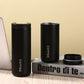 Insulated Coffee Tumbler Set 400ml & 500ml – Stainless Steel One-Touch Lid (Black)