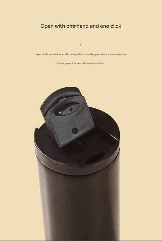 Insulated Coffee Tumbler Set 400ml & 500ml – Stainless Steel One-Touch Lid (Black)