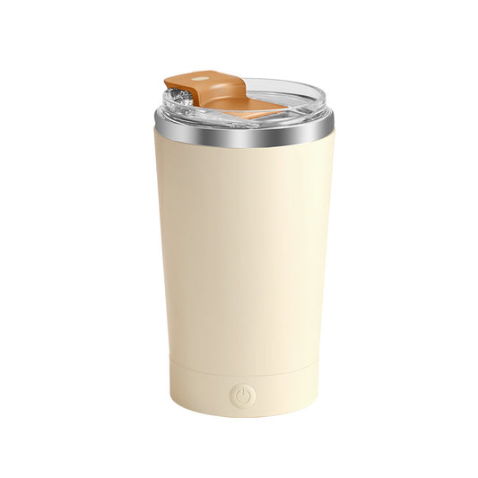 Electric Self-Stirring Mug 420ml USB Rechargeable – Stainless Steel (Yellow)