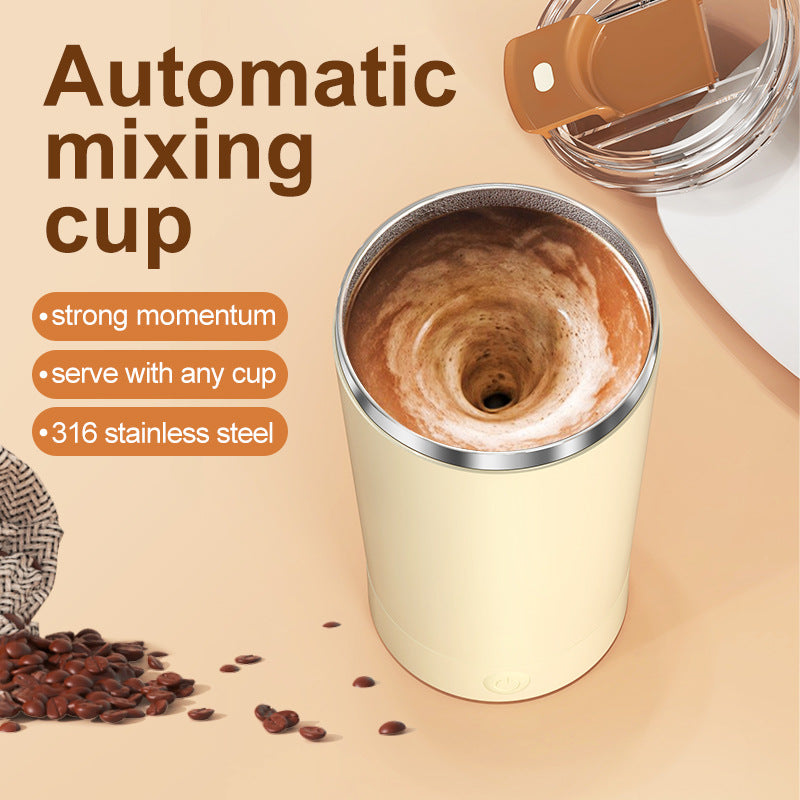 Electric Self-Stirring Mug 420ml USB Rechargeable – Stainless Steel (Yellow)