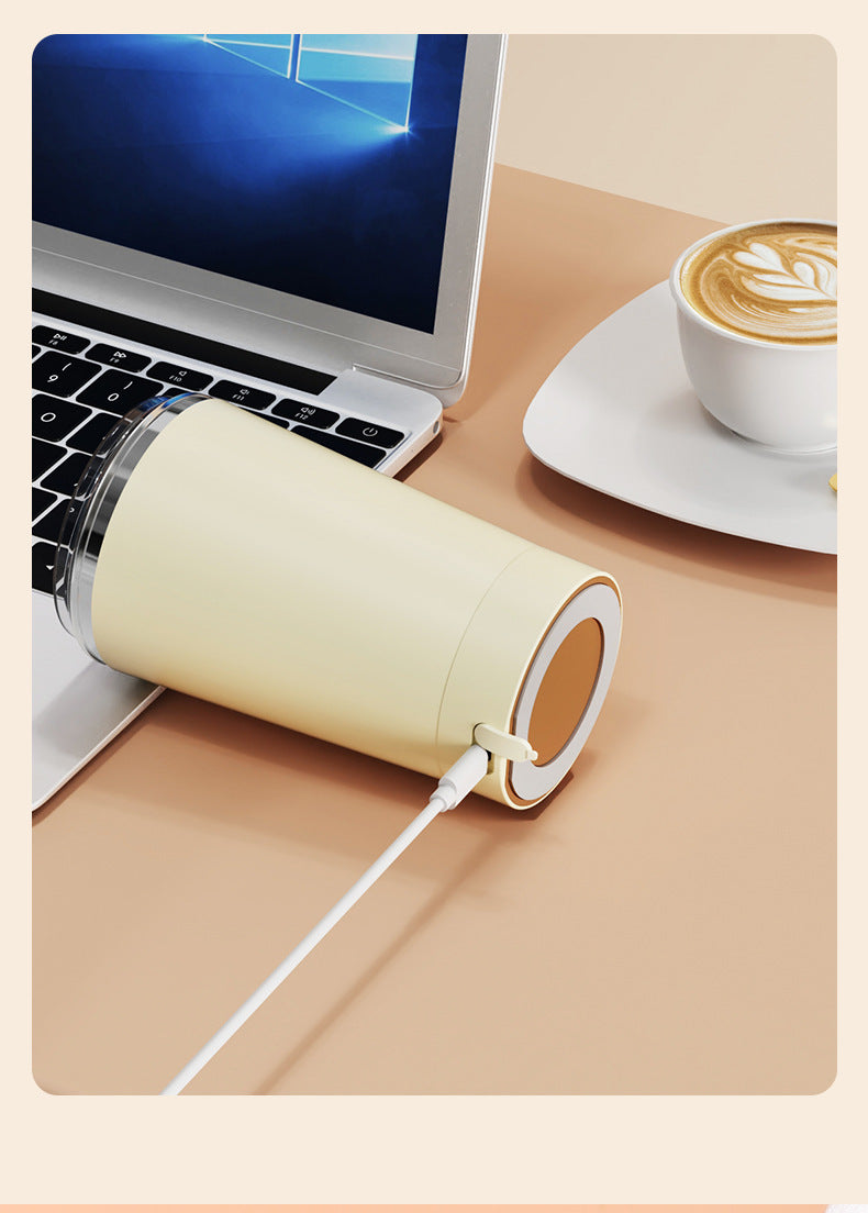 Electric Self-Stirring Mug 420ml USB Rechargeable – Stainless Steel (Yellow)