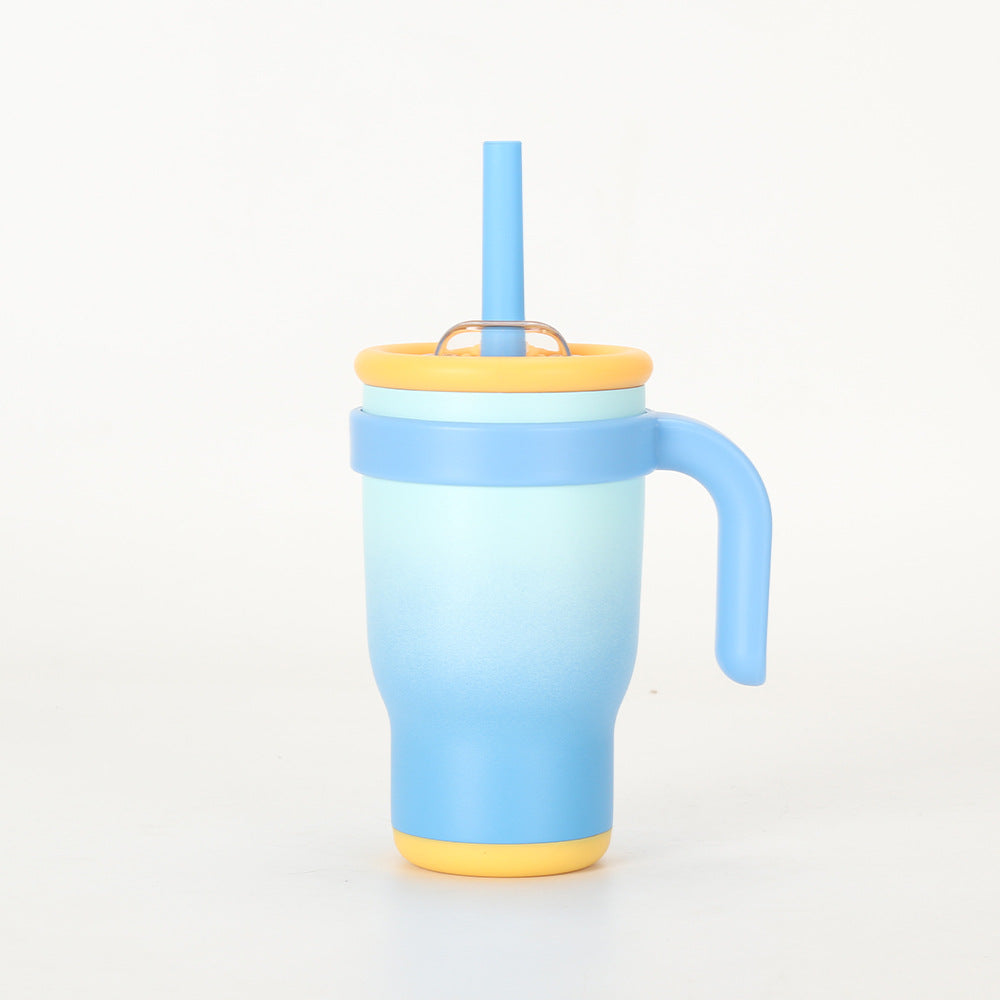 Insulated Tumbler with Handle & Straw 14oz 304 Stainless Steel – Blue (Variant 2)