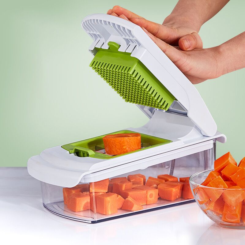 18-Piece Multi-Function Vegetable Chopper, Rotary Grater, Spiralizer and Slicer for Home Kitchen (All Black)