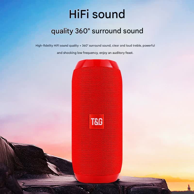 Blue Portable Bluetooth Speaker - HiFi 360 Degree Audio Wireless Mini Speaker, Support Hands-free Calling
