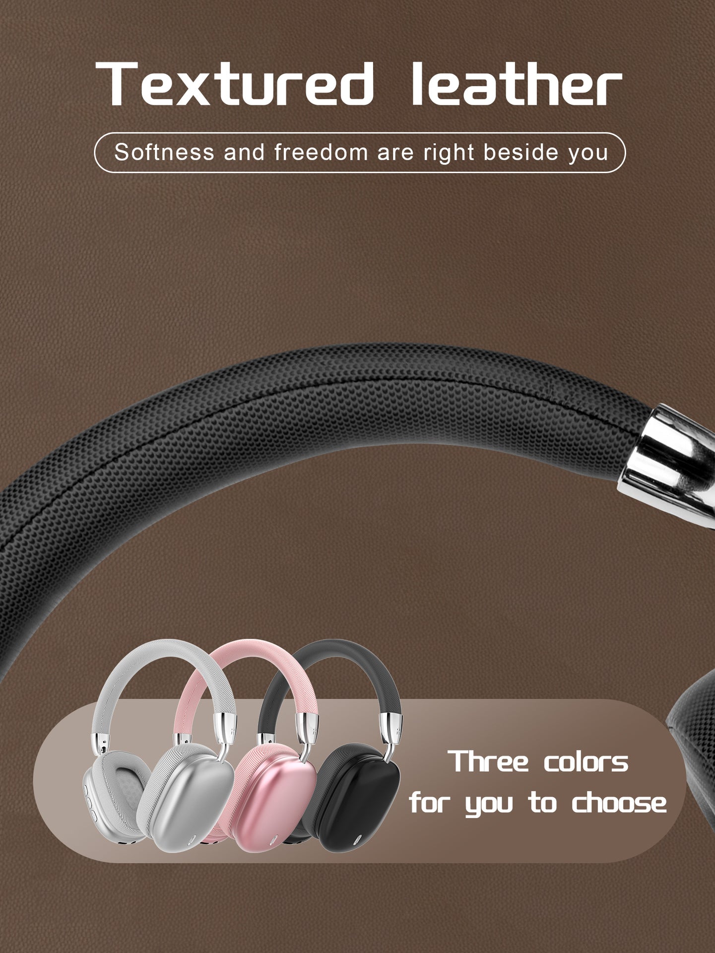 Premium Wireless Bluetooth Headphones with Stereo Hi-Fi Sound(silver)