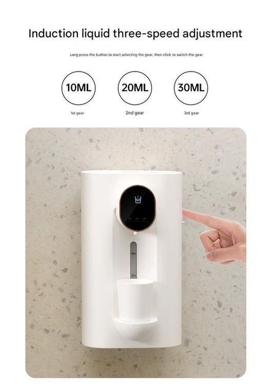 Smart Automatic Mouthwash Dispenser Wall-Mounted 3-Level LED Display – Black