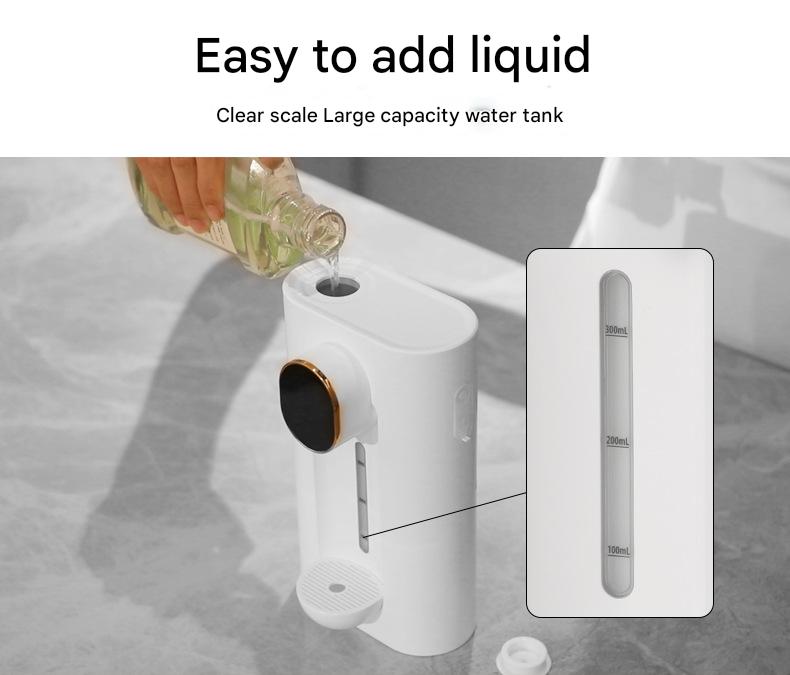 Smart Automatic Mouthwash Dispenser Wall-Mounted 3-Level LED Display – Black