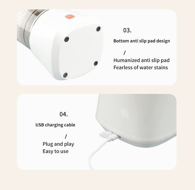White Electric Citrus Juicer Press - Portable, Large Caliber, One-Click Operation(7.4v1600mAh battery)