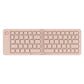 Pink Ultra-Slim Foldable Bluetooth Keyboard - Portable Wireless Rechargeable Travel Keyboard for iOS Android Windows Devices