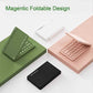 Pink Ultra-Slim Foldable Bluetooth Keyboard - Portable Wireless Rechargeable Travel Keyboard for iOS Android Windows Devices