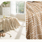Yellow and Beige Diamond Pattern Soft Cozy Knit Throw Blanket with Tassels - Geometric Pattern Lightweight Acrylic Blanket for Sofa Couch Bed, 130x150cm