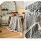 Black and Beige Diamond Pattern Soft Cozy Knit Throw Blanket with Tassels - Geometric Pattern Lightweight Acrylic Blanket for Sofa Couch Bed, 130x150cm