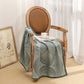 Green Luxurious Paisley Jacquard Throw Blanket - Soft Wool Blend with Tassels, 120x150cm, Lightweight Sofa & Nap Blanket