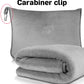 Light Blue 2-in-1 Plush Travel Blanket & Pillow Set - Soft Flannel with Luggage Strap & Carabiner (50x60in)
