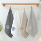 Beige 4-Pack Elegant Orange Floral Embroidered Cotton Hand Towels - Ultra Soft & Absorbent