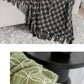 Black Cozy Geometric Knitted Throw Blanket with Tassels - Soft Acrylic Decorative Sofa & Bed Cover, 130x180cm