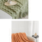 Dark Green Cozy Geometric Knitted Throw Blanket with Tassels - Soft Acrylic Decorative Sofa & Bed Cover, 130x180cm