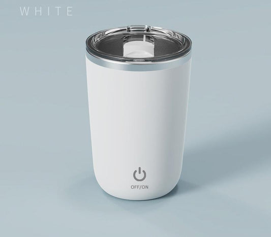Electric Self-Stirring Mug 420ml USB-C – Stainless Steel Auto Mixing Cup (White)