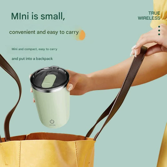 Electric Self-Stirring Mug 420ml USB-C – Stainless Steel Auto Mixing Cup (White)