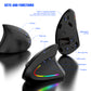 Ergonomic Vertical Wireless Mouse - 2.4G/Bluetooth, Rechargeable, RGB Light, 4 DPI Levels(white)