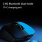 Ergonomic Vertical Wireless Mouse - Dual Mode (2.4G + Bluetooth), RGB Light, Rechargeable 500mAh Battery(White)