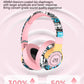 Trendy Graffiti Wireless Over-Ear Headphones - Bluetooth 5.1, HIFI 360 Surround Sound, 12H Playtime, Low Latency(red)