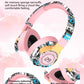 Trendy Graffiti Wireless Over-Ear Headphones - Bluetooth 5.1, HIFI 360 Surround Sound, 12H Playtime, Low Latency(red)