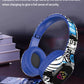 Wireless Over-Ear Headphones with Graffiti Design - Bluetooth 5.3, HIFI Sound, RGB Light, 8H Playtime(pink)