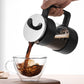 Black Classic 1000ml French Press Coffee & Tea Maker - Heat Resistant Borosilicate Glass, Stainless Steel Filter