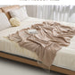 Khaki Elegant Herringbone Tassel Throw Blanket - Large Acrylic Faux Cashmere Soft Cozy Blanket for Sofa, Bed & Decor (130x240cm)