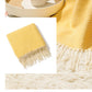 Green Elegant Herringbone Tassel Throw Blanket - Large Acrylic Faux Cashmere Soft Cozy Blanket for Sofa, Bed & Decor (130x240cm)