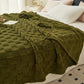 200*230CM Dark Green Ultra-Soft Waffle Textured Plush Fleece Blanket - Large Cozy All-Season Throw for Bed & Sofa