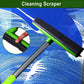 Black and Silver Versatile Pet Hair Remover Rubber Broom & Squeegee - 125cm Adjustable Stainless Steel Handle for Carpets, Floors & Windows