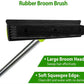 Blue and Silver Versatile Pet Hair Remover Rubber Broom & Squeegee - 125cm Adjustable Stainless Steel Handle for Carpets, Floors & Windows
