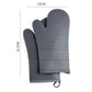 Blue Premium Heat Resistant Silicone Oven Mitts (Pair) - Non-Slip Grip, Cotton Lined for Kitchen Baking, Grilling & BBQ