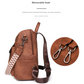 Brown Chic Women's PU Leather Convertible Backpack - Anti-Theft Design, Multi-Pocket Shoulder Bag with Tassel