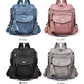 Black Chic Women's PU Leather Convertible Backpack - Anti-Theft Design, Multi-Pocket Shoulder Bag with Tassel