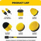 Yellow and Black  6 Pack Drill Brush Power Scrubber Cleaning Brush Extended Long Attachment Set All Purpose Drill Scrub Brushes Kit for Grout, Floor, Tub, Shower, Tile, Bathroom and Kitchen Surface