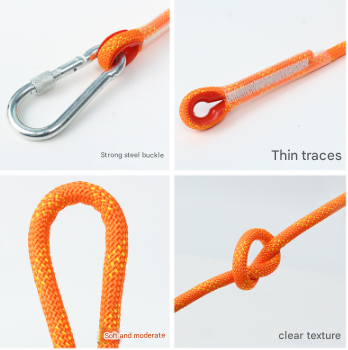 Red 10mm Double Hook Climbing Rope Set - 20m Durable Outdoor Safety Rescue Cord