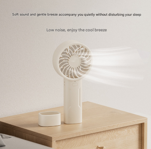 Mini USB Rechargeable Portable Fan – Quiet Desk & Travel Cooling (White)