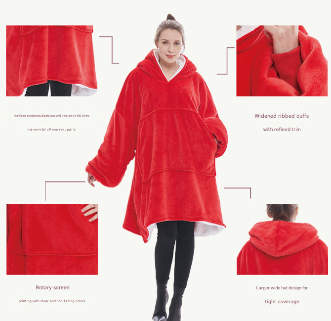 Snowman Oversized Wearable Blanket Hoodie - Ultra Soft & Cozy Snuggle Pullover for Adults