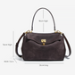 Beige Women's Vintage Suede Satchel Bag - Elegant Top Handle Purse with Gold Lock