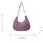 Pink Lightweight Crescent Crossbody Bag - Slouchy Nylon Hobo Purse for Casual Everyday Use