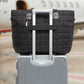 White New Large Capacity Tote Bag - Fashionable Quilted Women's Shoulder Bag and Laptop Bag