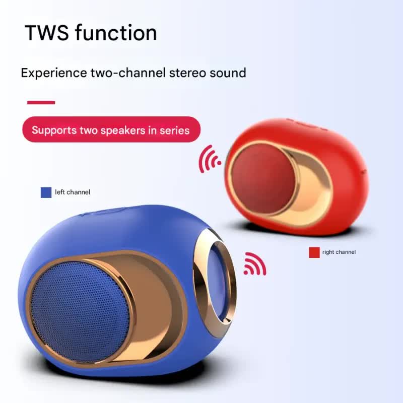 Portable Wireless Bluetooth 5.0 Speaker - TWS Stereo, Powerful Bass, Hands-Free Calls & Multiple Playback Modes(red)