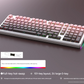 Tri-Mode RGB Mechanical Gaming Keyboard - 102-Key, Hot-Swappable, 4000mAh Battery, 5-Layer Sound Dampening(Strawberry on white)