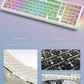 Tri-Mode RGB Mechanical Gaming Keyboard - 102-Key, Hot-Swappable, 4000mAh Battery, 5-Layer Sound Dampening(Rouge on white)